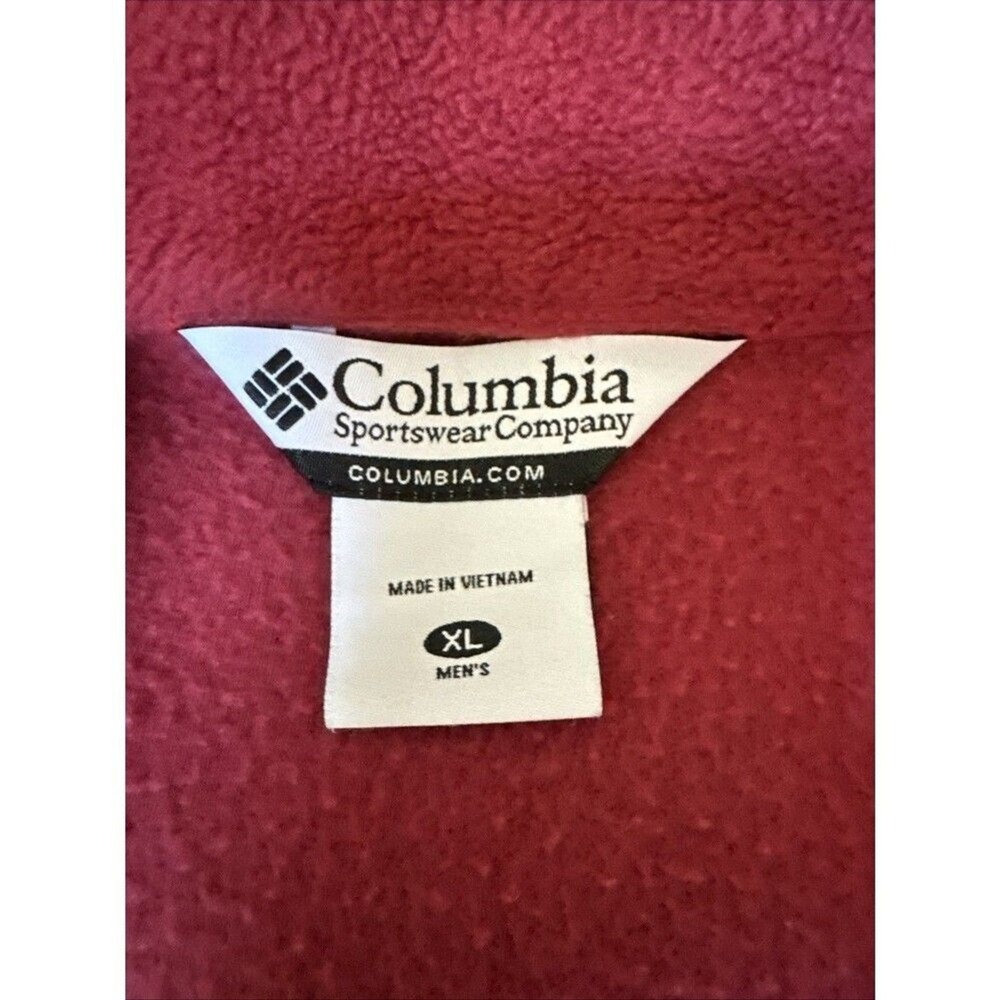 Columbia Mens XL Red Fleece Full Zip Vest Mock Neck 210 WM1480 - Picture 2 of 8